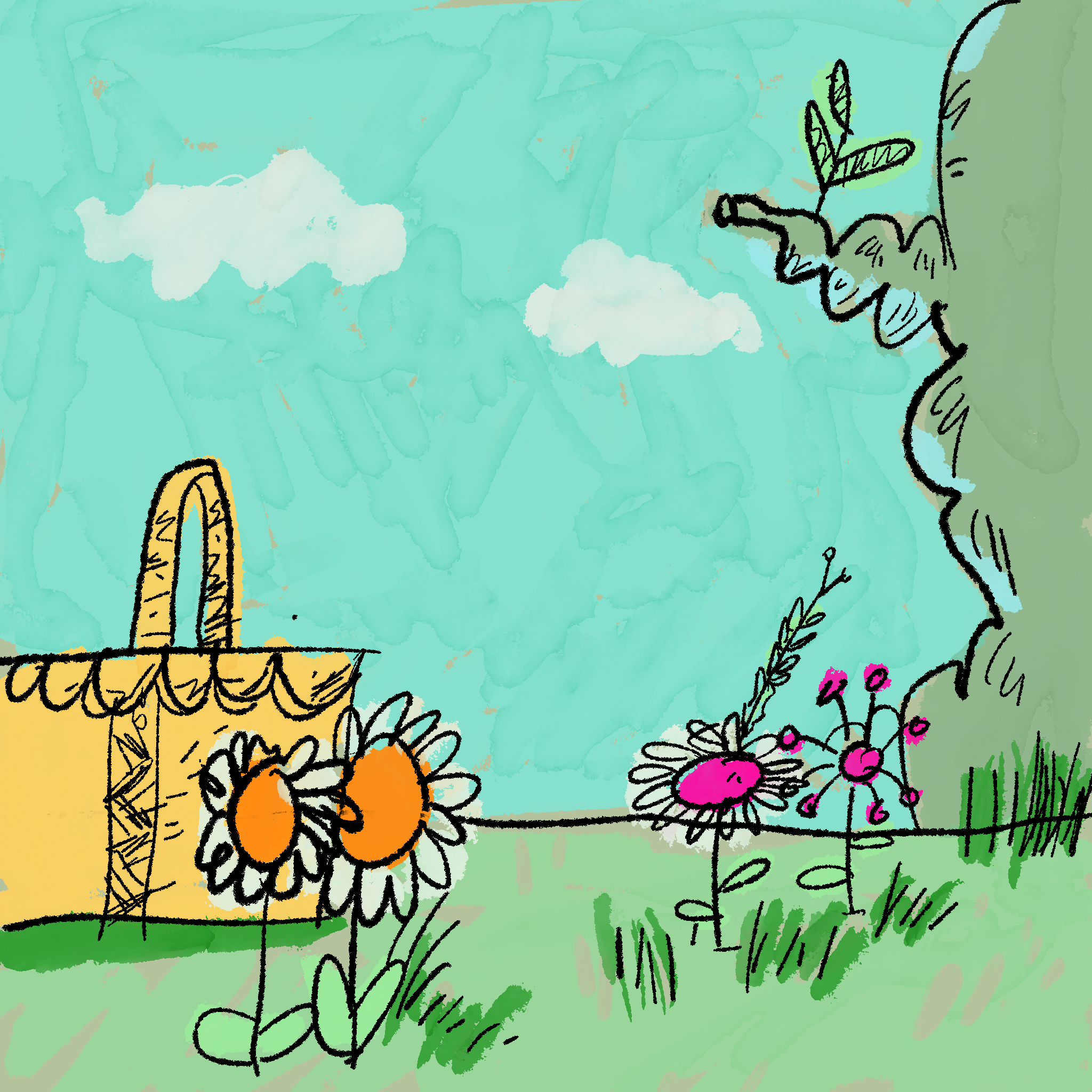 David Rhoden's daily drawing for July 22, 2026: a copy of a background from the Ant and the Aardvark cartoon.