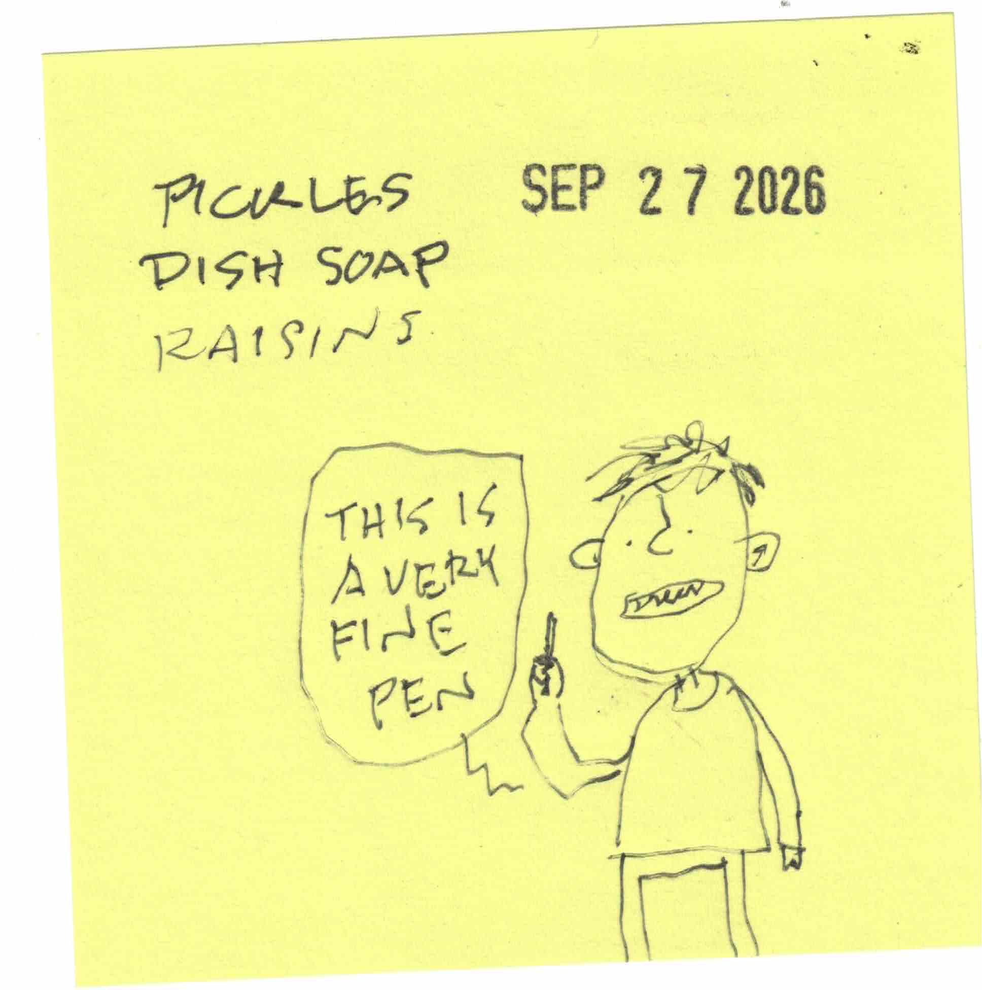 Daily drawing on a post-it by David Rhoden