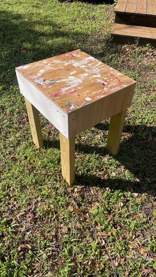 I made a small table out of lumber scraps.