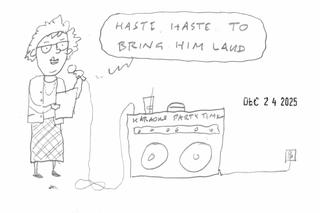 Christmas is the time to say I love you, and to draw cartoons.