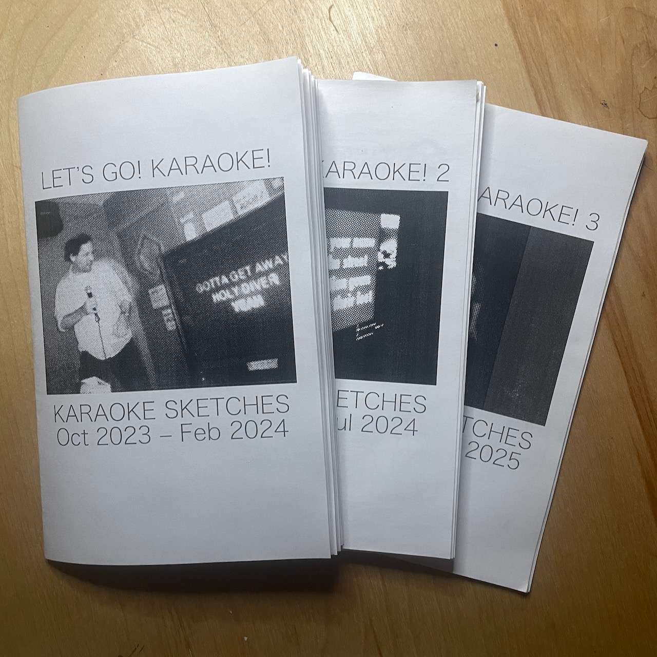 three volumes of my famous karaoke fanzine
