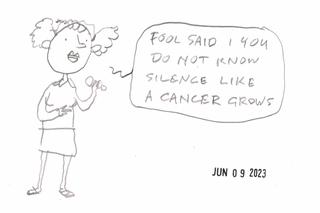 I drew a karaoke cartoon, and promptly hid it from myself.