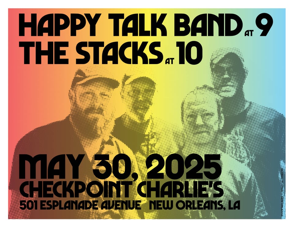 flyer for Happy Talk show with The Stacks