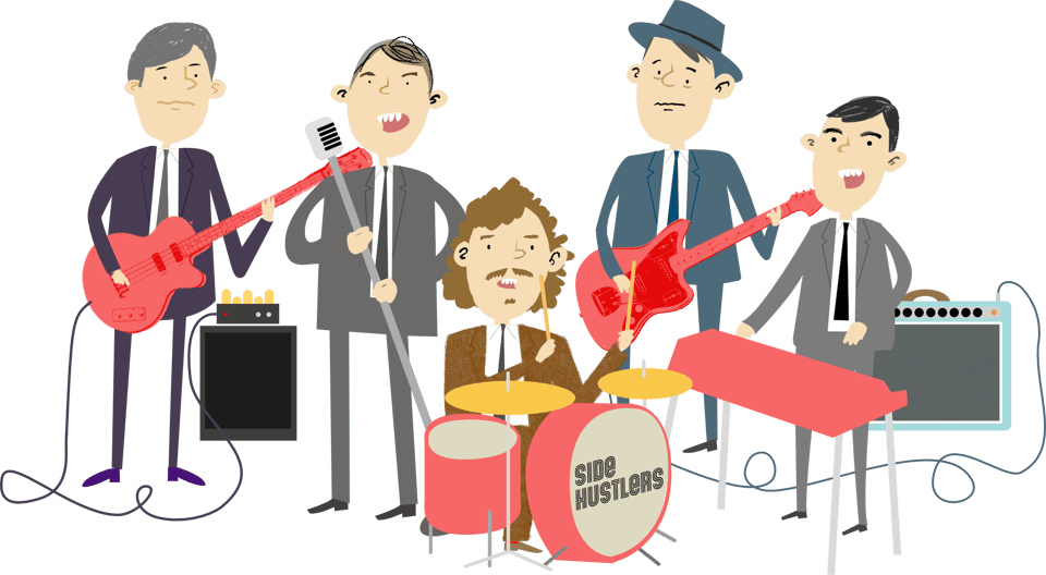 illustration of the Side Hustlers by David Rhoden