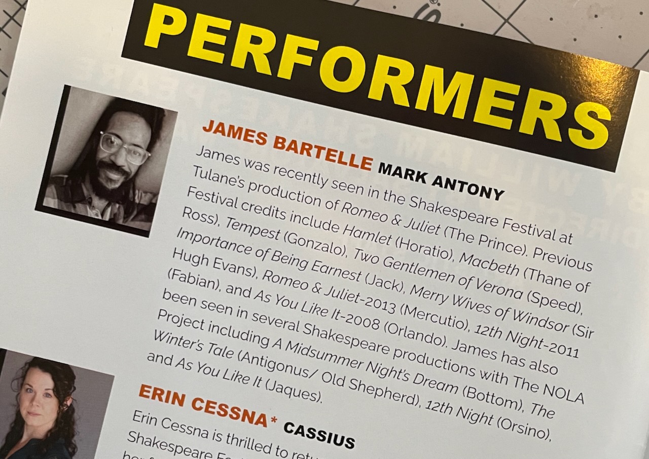 James Bartelle from Julius Caesar program