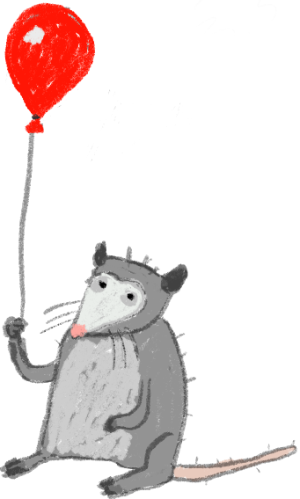Eleventy possum mascot illustration by David Rhoden