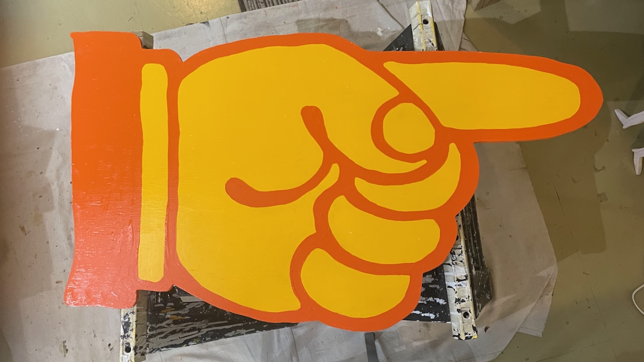 I painted this pointing hand.
