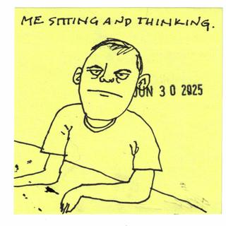 I sketched a guy sitting and thinking.