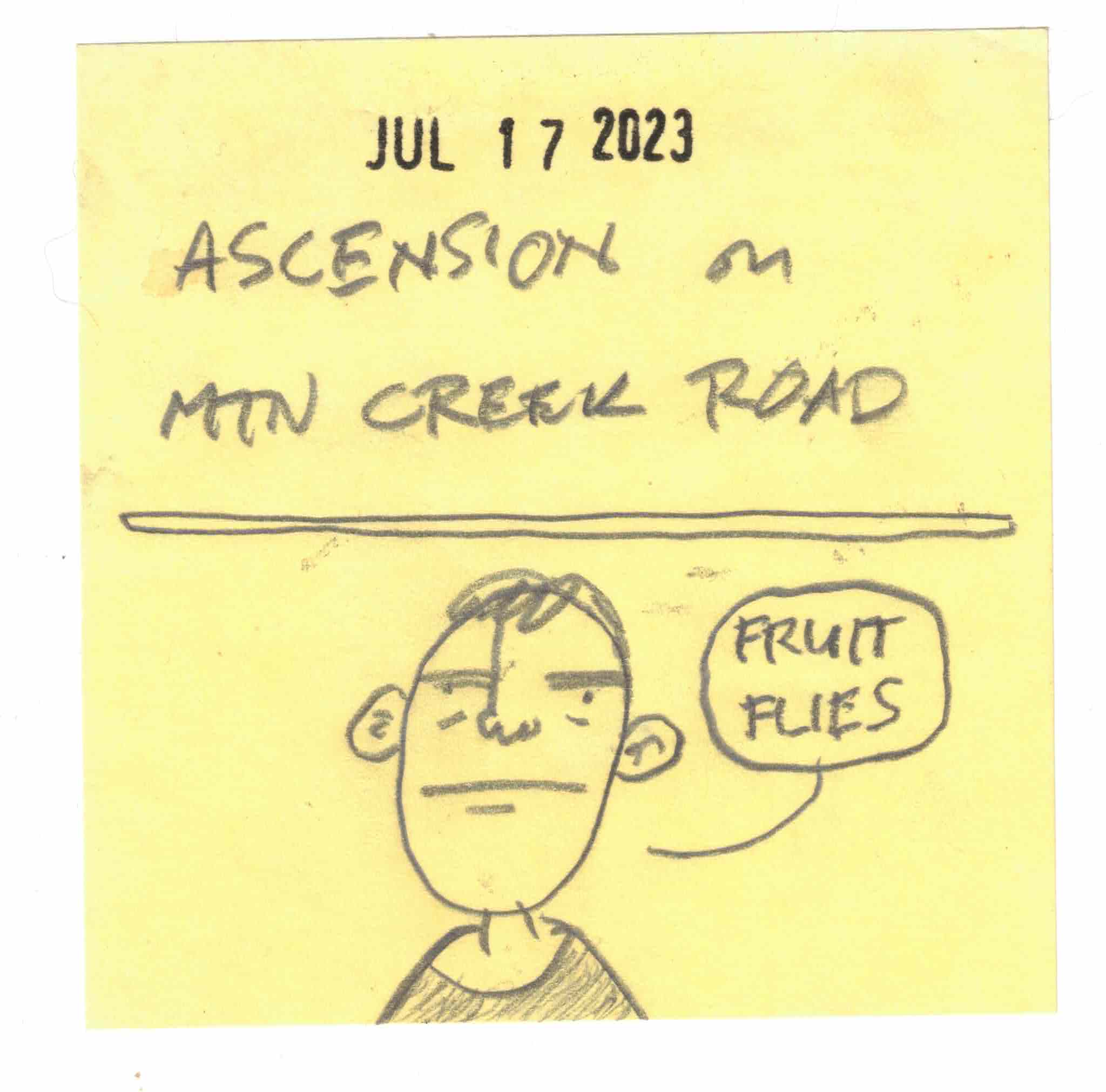 Post-it with details about Pop's moving to a nursing home.