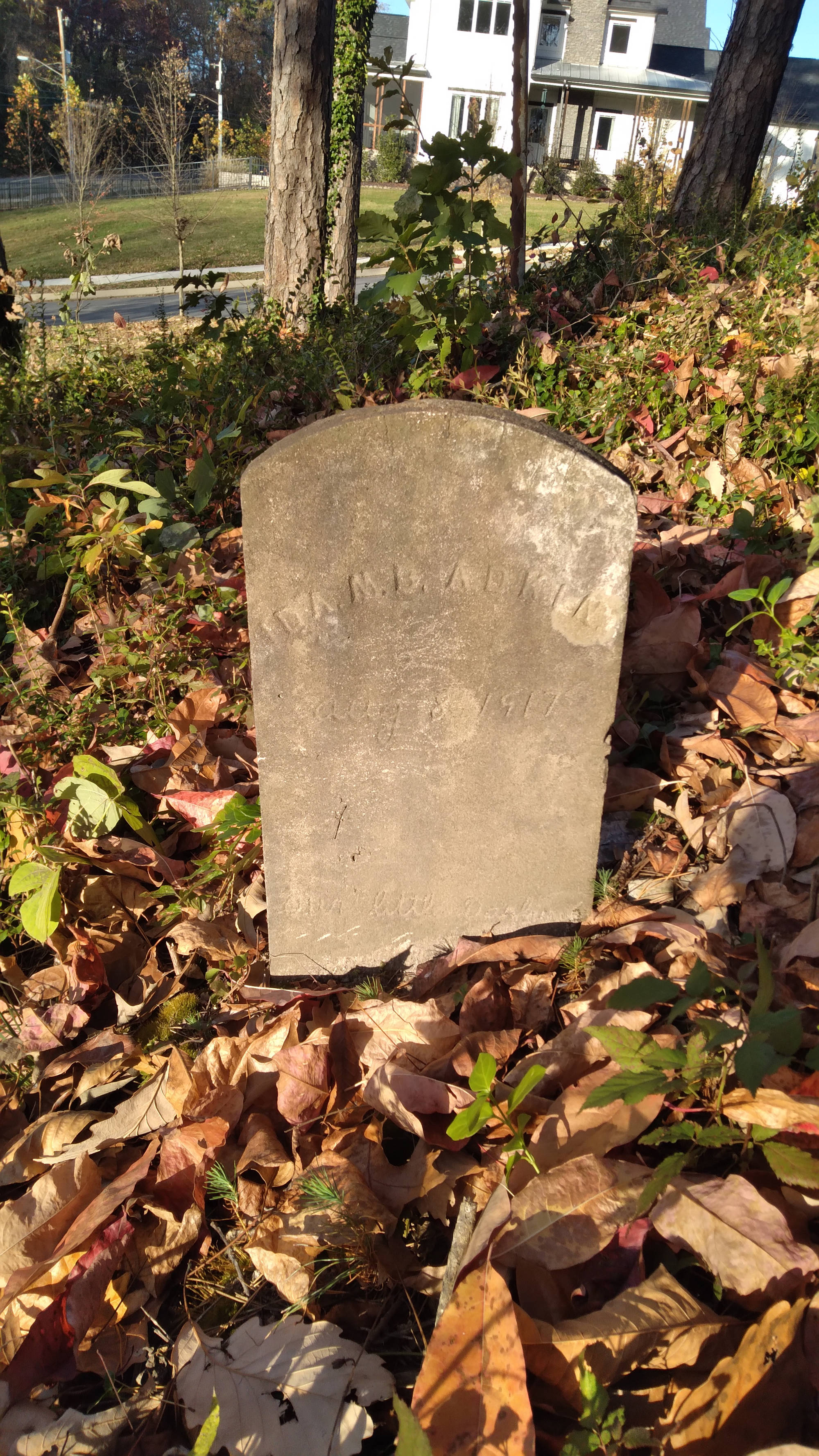 Homemade gravestone for a one-day-old baby saying "Our little darling." Buck Knob Cemetery, Dartmouth Street, Chattanooga, Tennessee.