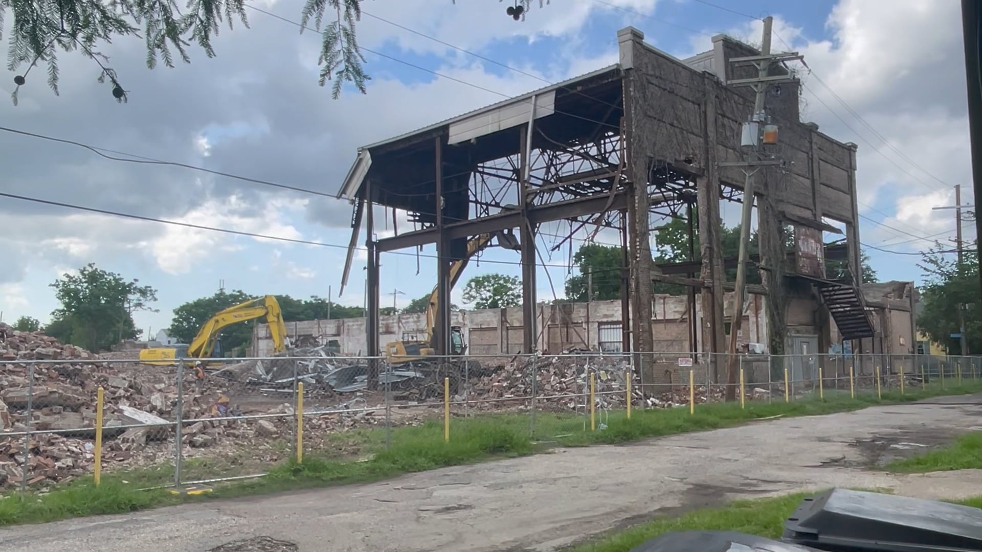 I was filming when the biggest part of the warehouse came down.