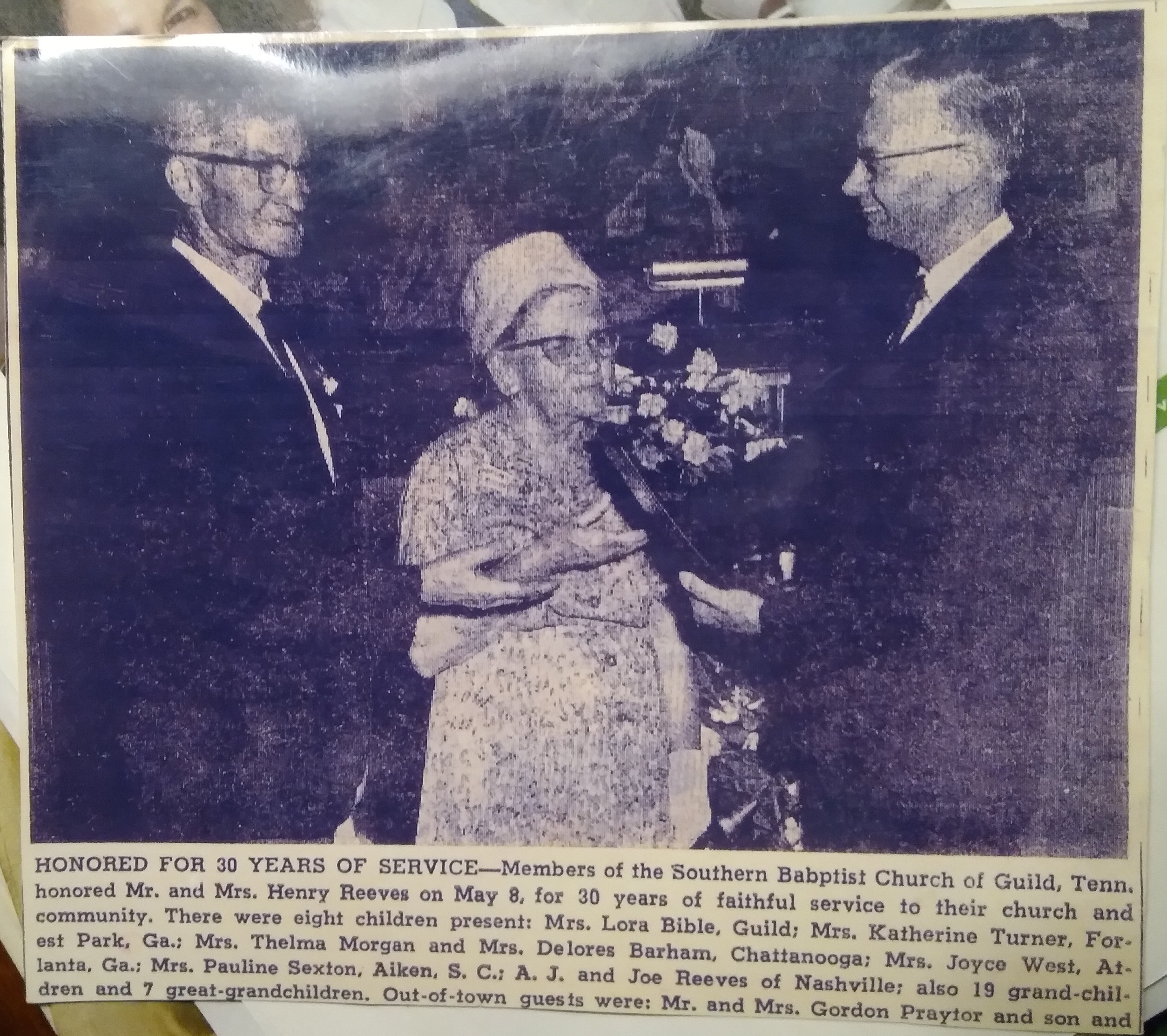 Papa and Mama Reeves in the paper.