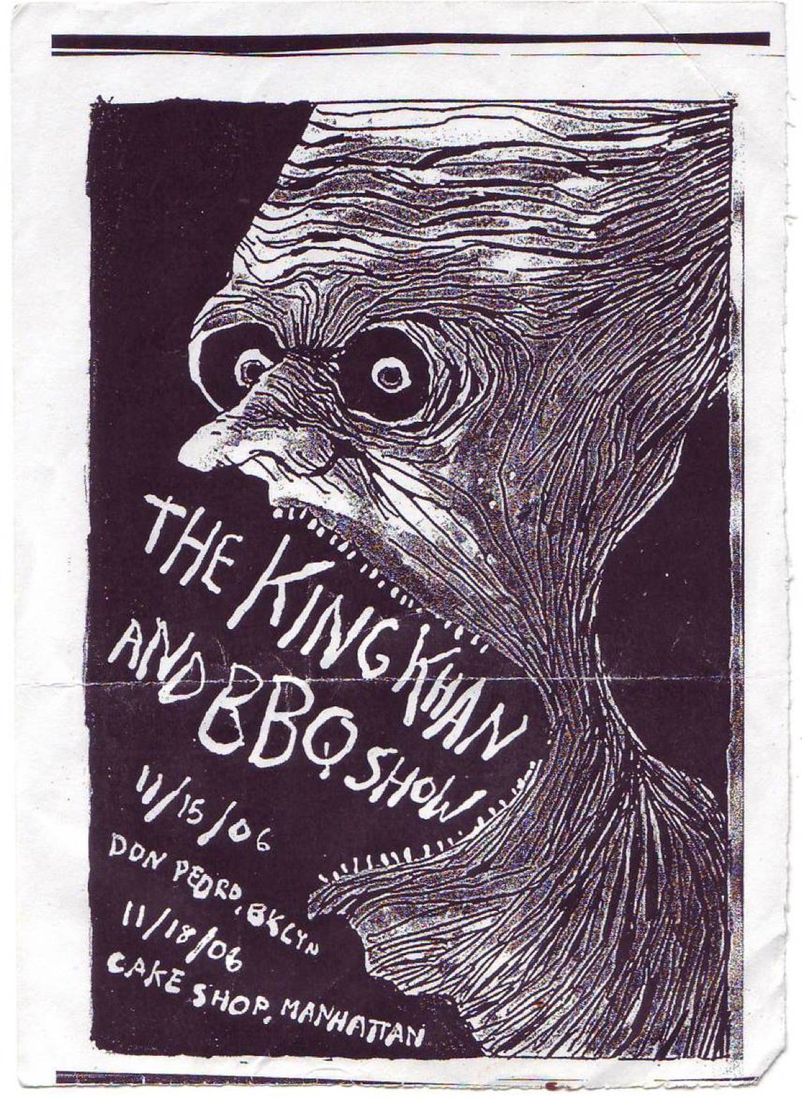 flyer for King Khan and BBQ show at Don Pedro's.
