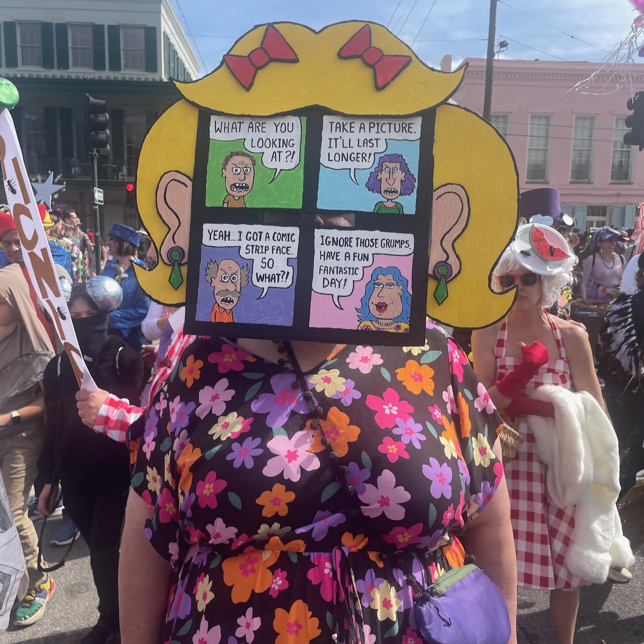 caesar meadows cartoon face photo from Mardi Gras 2026