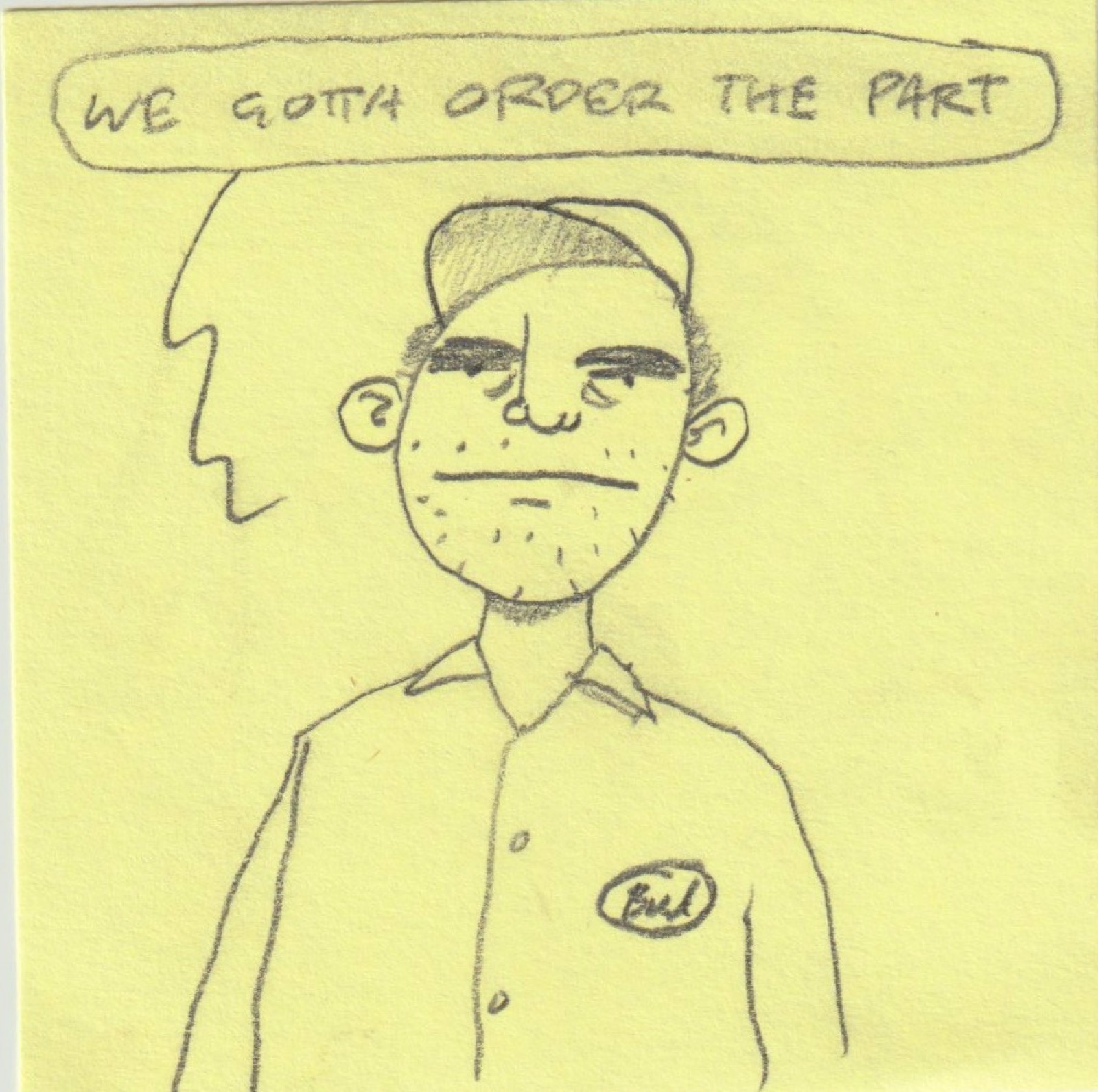 Post-it note drawing by David Rhoden