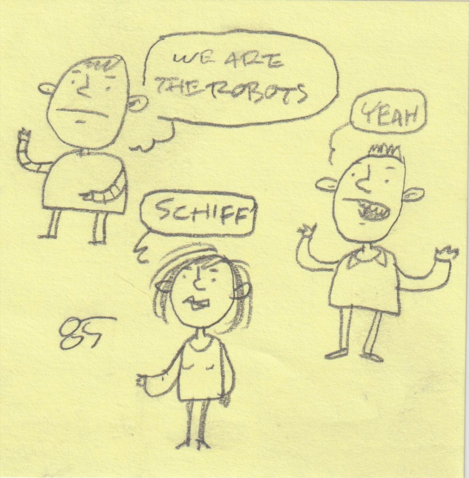 Post-it note drawing by David Rhoden
