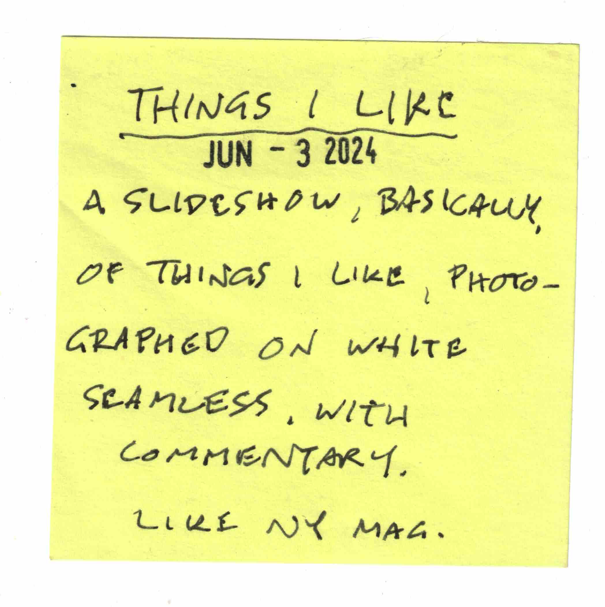 "Things I like" becomes a concept.