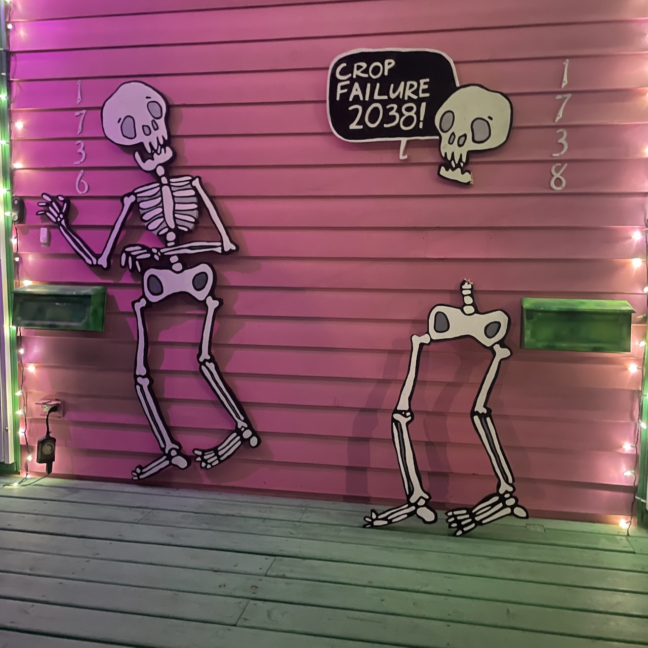 skeleton artwork vandalized