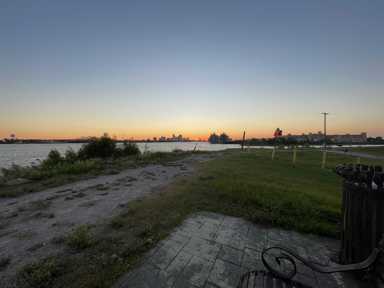 Sunset from Mississippi River levee. Photo by David Rhoden.