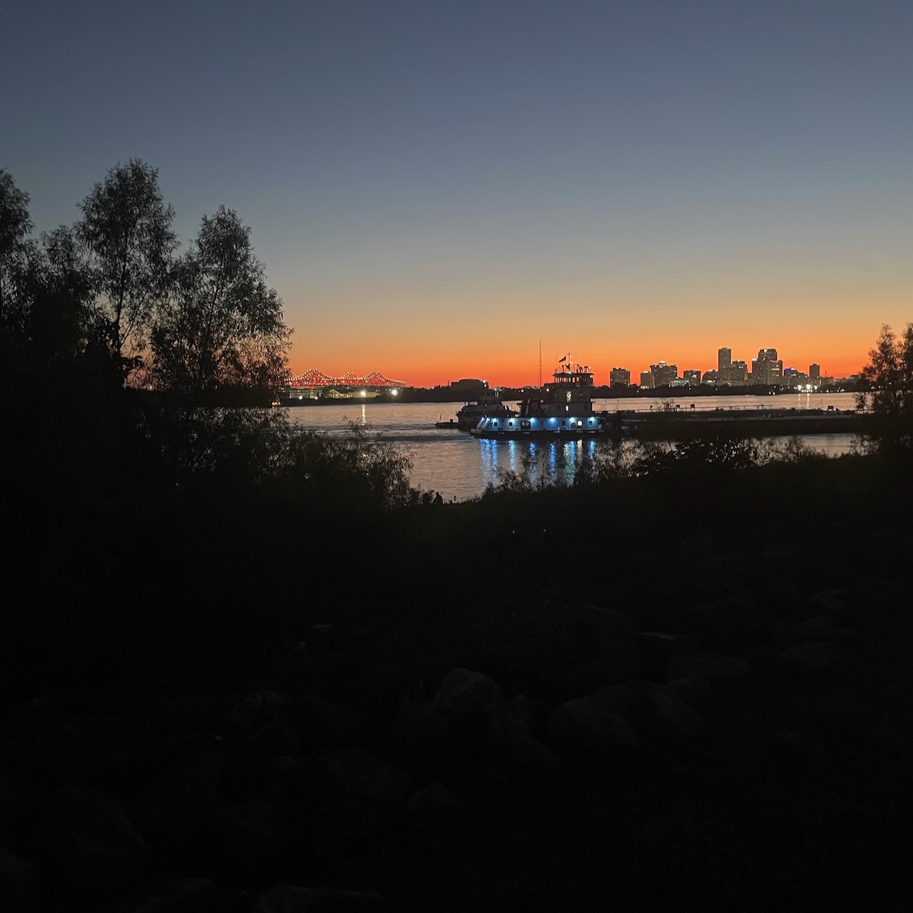 sunset on the levee, October 9, 2025.