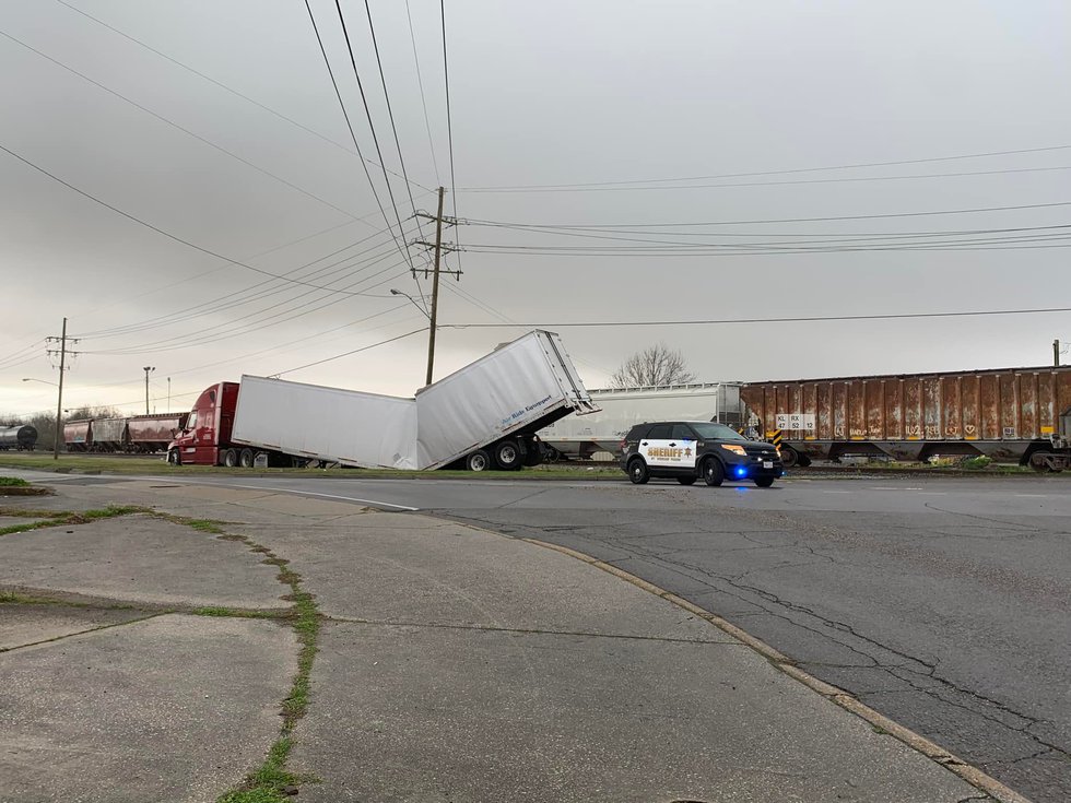 Happened on a train-trailer collision in Arabi.