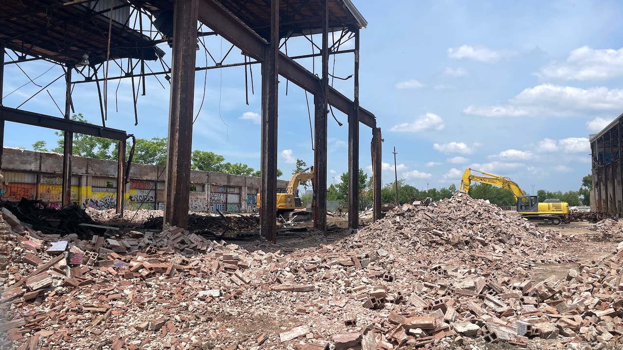 Demolition on Tricou Street, 11:49 a.m.