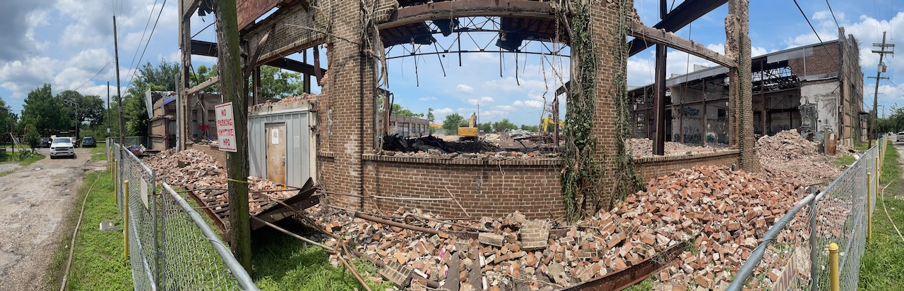 Panorama of Demolition on Tricou Street, 11:51 a.m.
